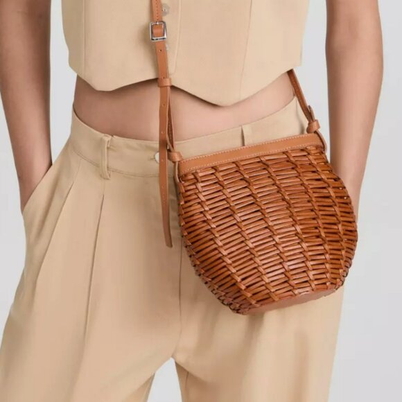 STAUD Handbags - STAUD Anouk Woven Leather Crossbody Bag in Tan MSRP$395 SUMMER BREEZE